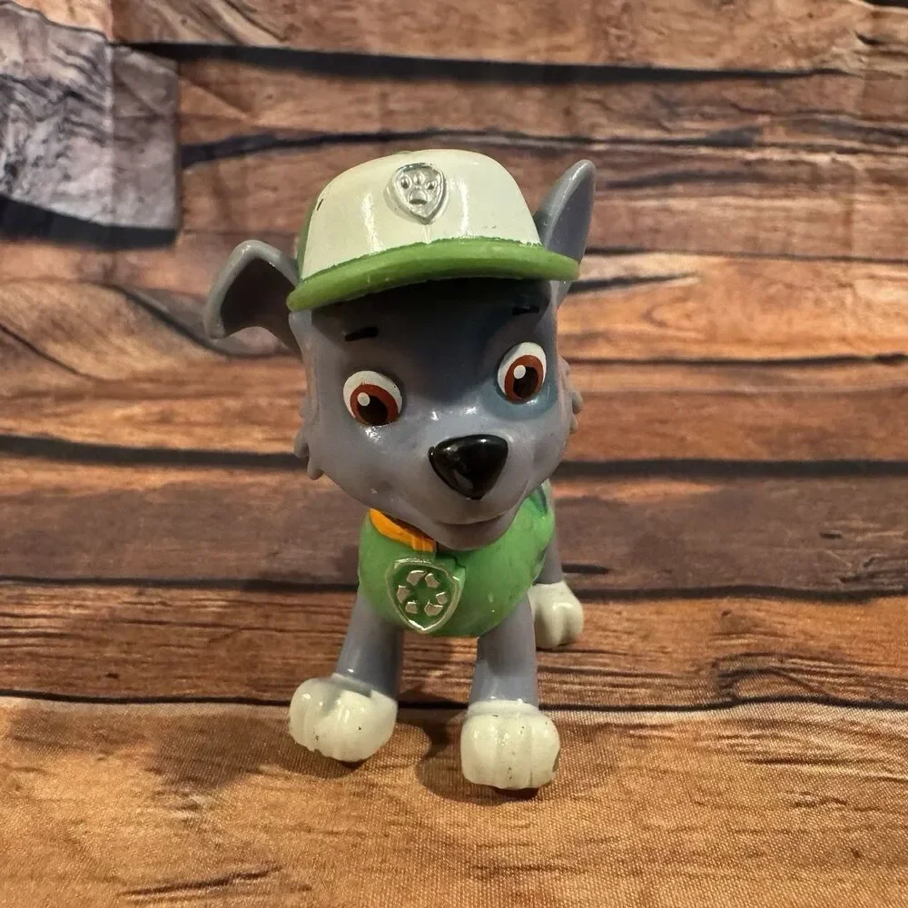 PAW Patrol Moto Pups Rocky Deluxe Pull Back Motorcycle Vehicle & Figure Set Toy